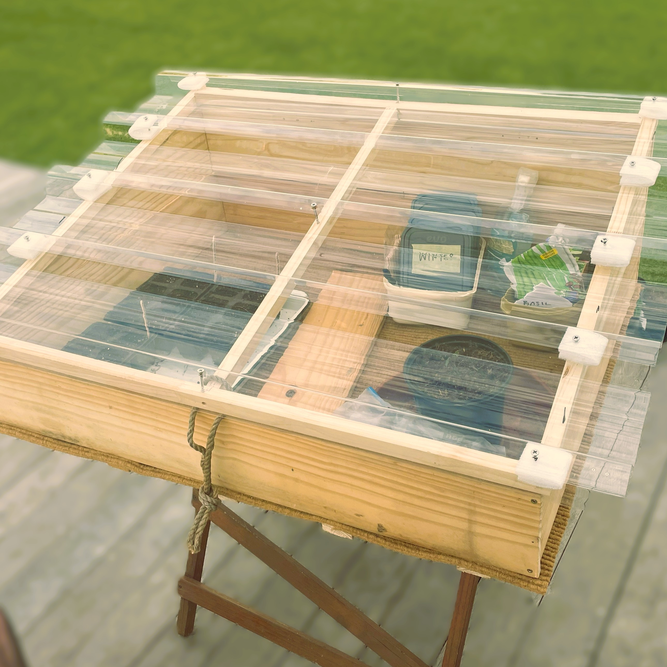 DIY seed starter box made from scrap wood